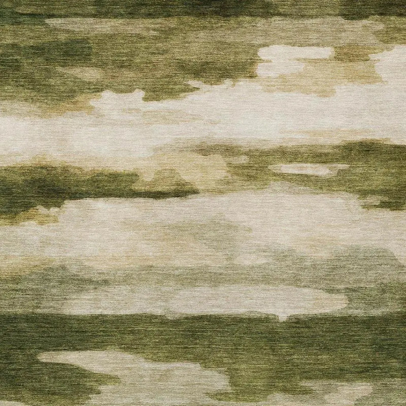 8' X 10' Olive Green And Green Abstract Washable Indoor Outdoor Area Rug Homeroots Outdoor