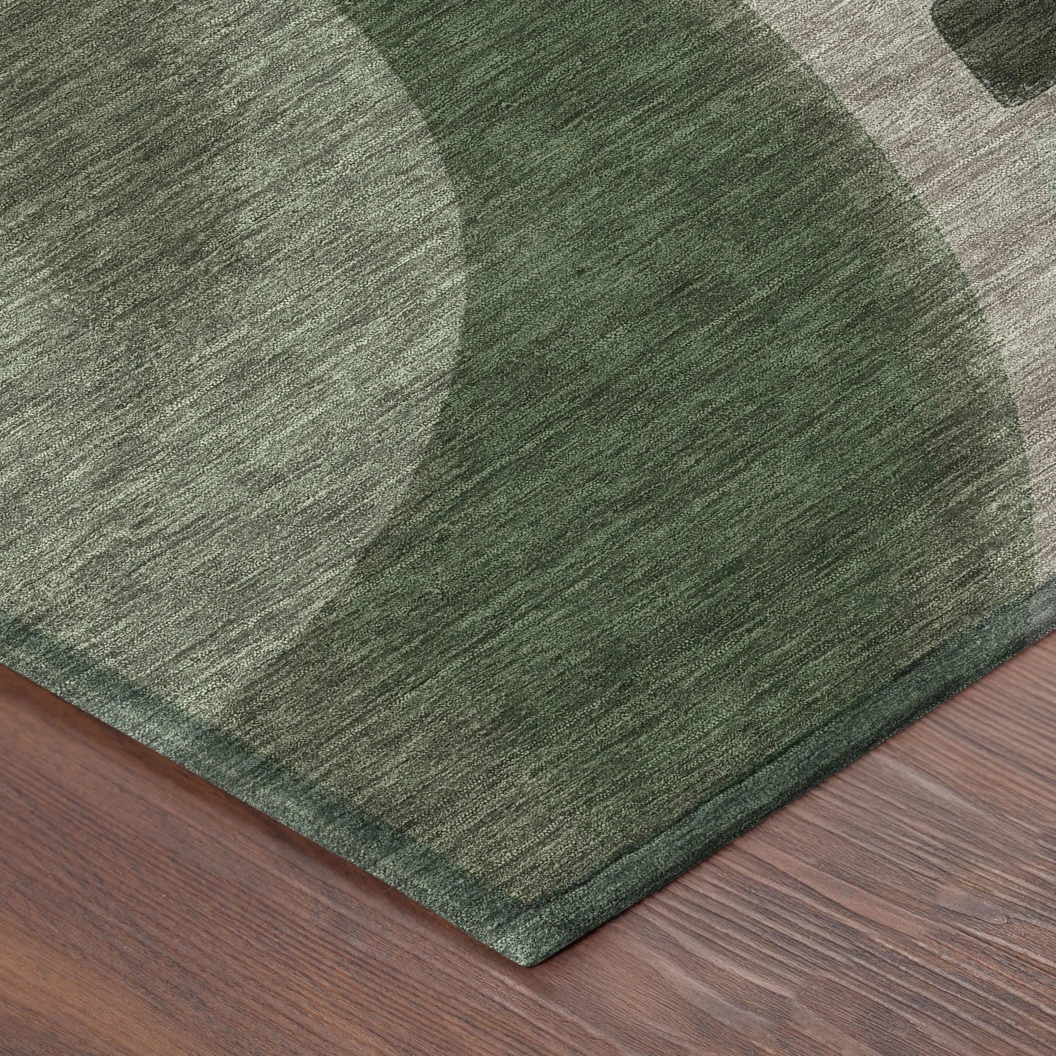 8' X 10' Olive Green And Green Abstract Washable Indoor Outdoor Area Rug Homeroots Outdoor