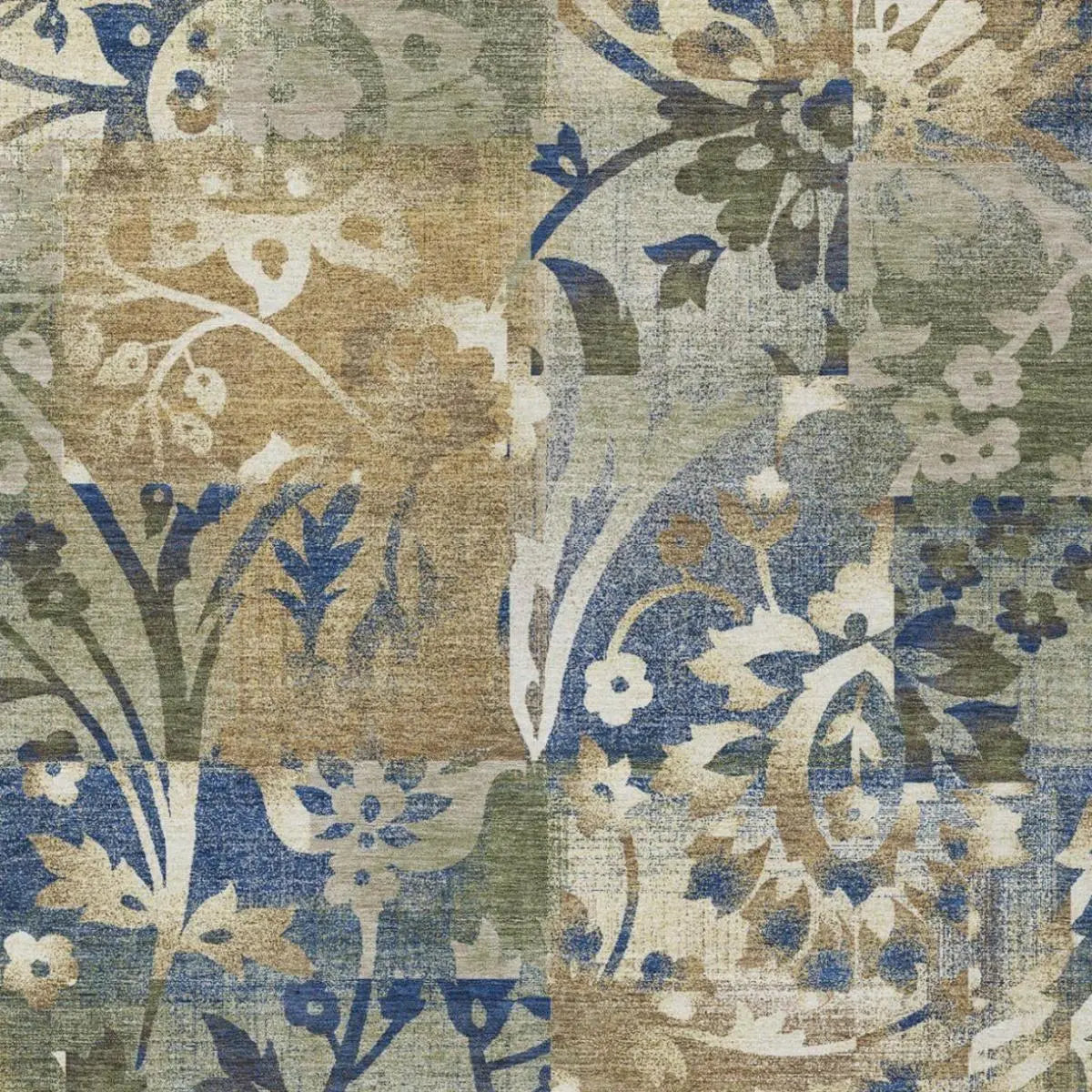 8' X 10' Olive Green And Green Botanical Leaves Washable Indoor Outdoor Area Rug Homeroots Outdoor