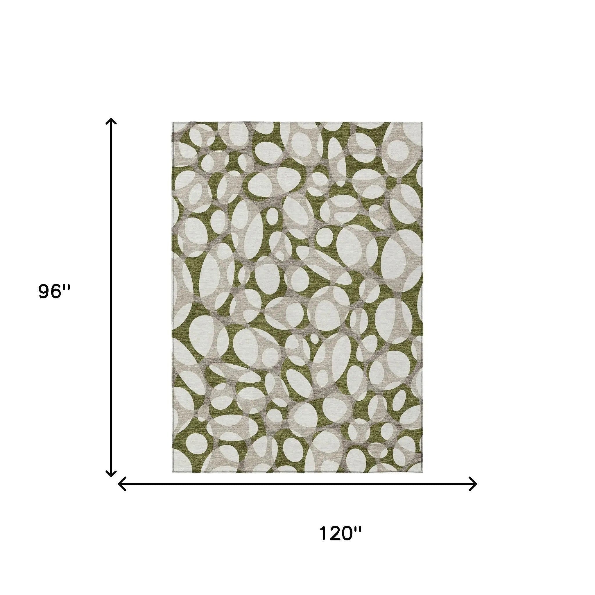 8' X 10' Olive Green And Linen Abstract Washable Indoor Outdoor Area Rug Homeroots Outdoor
