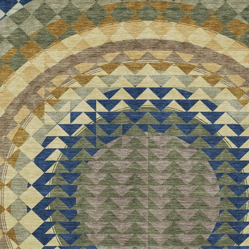 8' X 10' Olive Green And Rust Geometric Washable Indoor Outdoor Area Rug Homeroots Outdoor