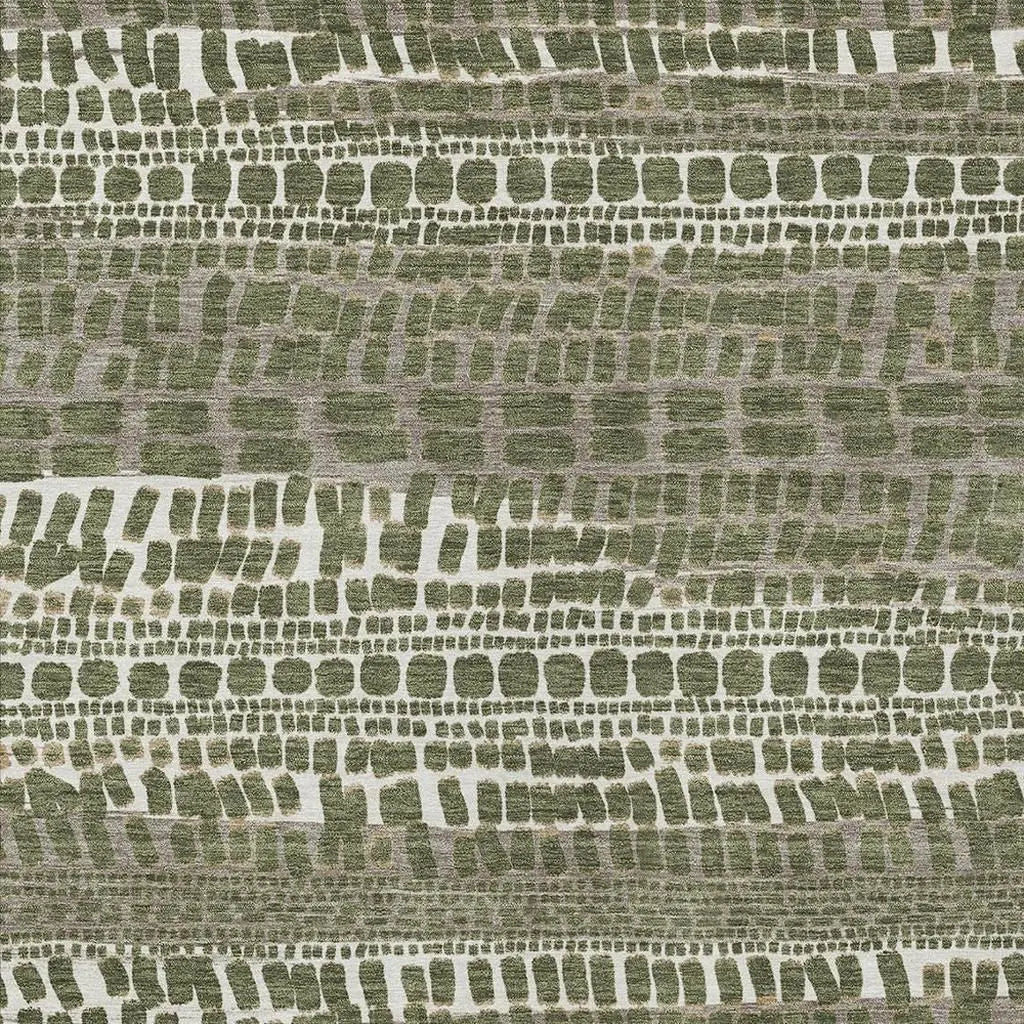 8' X 10' Olive Green And Taupe Abstract Washable Indoor Outdoor Area Rug Homeroots Outdoor