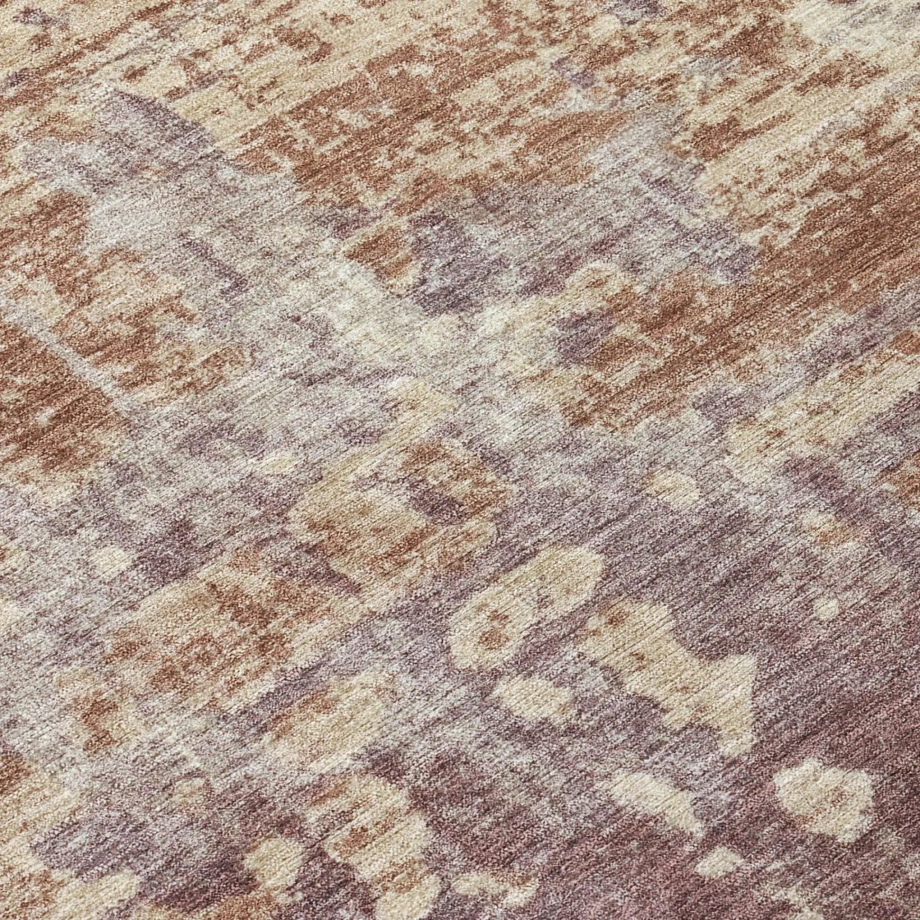 8' X 10' Orange And Beige Abstract Washable Indoor Outdoor Area Rug Homeroots Outdoor