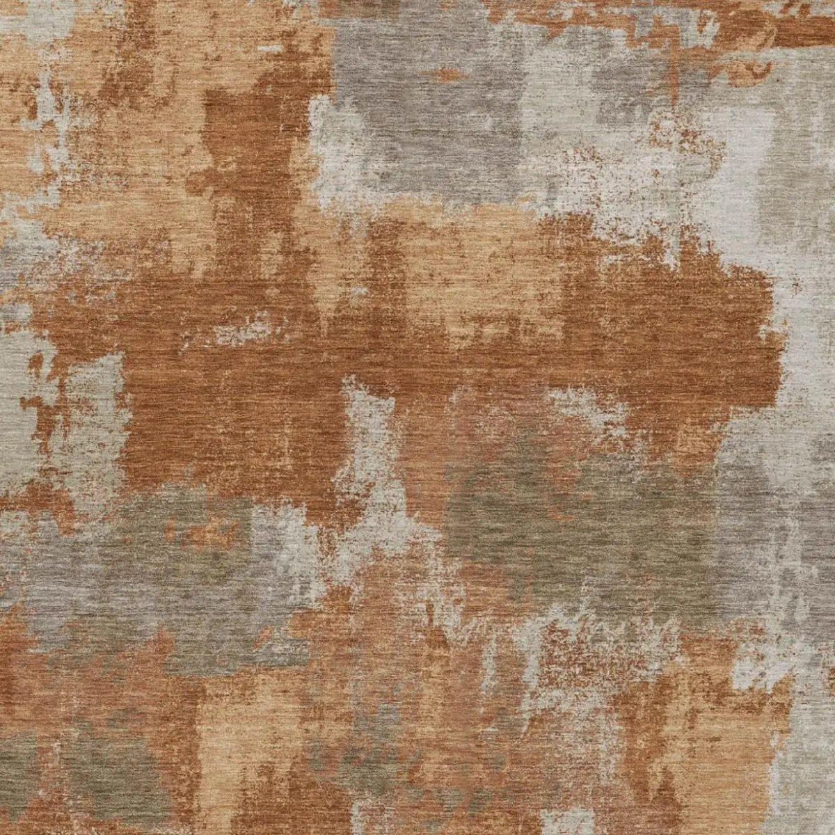 8' X 10' Orange And Brown Abstract Washable Indoor Outdoor Area Rug Homeroots Outdoor