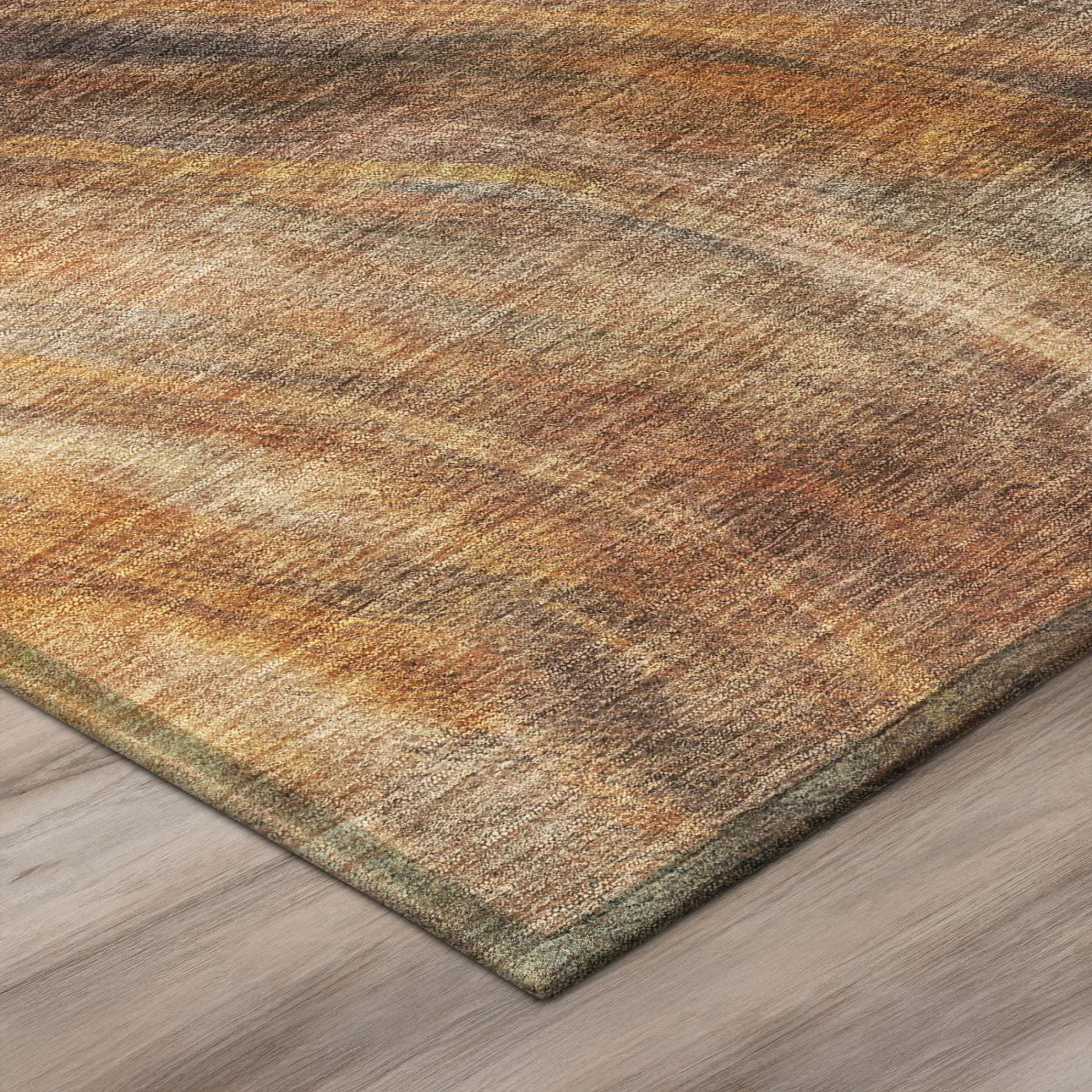 8' X 10' Orange And Brown Abstract Washable Indoor Outdoor Area Rug Homeroots Outdoor