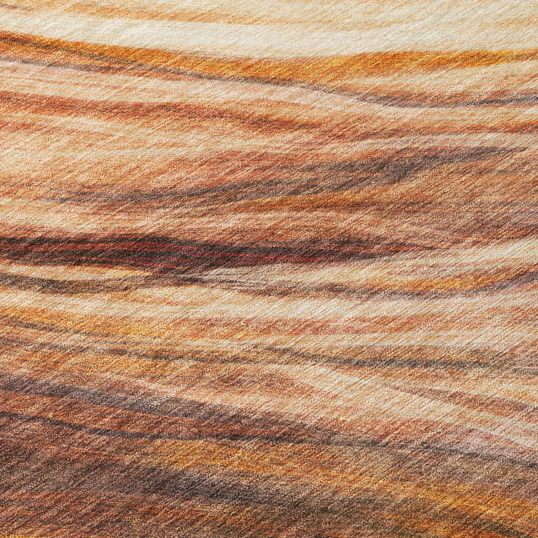 8' X 10' Orange And Brown Abstract Washable Indoor Outdoor Area Rug Homeroots Outdoor