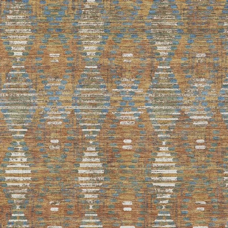 8' X 10' Orange And Brown Floral Medallion Washable Indoor Outdoor Area Rug Homeroots Outdoor