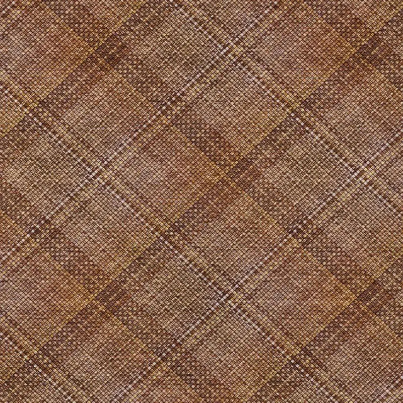 8' X 10' Orange And Brown Plaid Washable Indoor Outdoor Area Rug Homeroots Outdoor