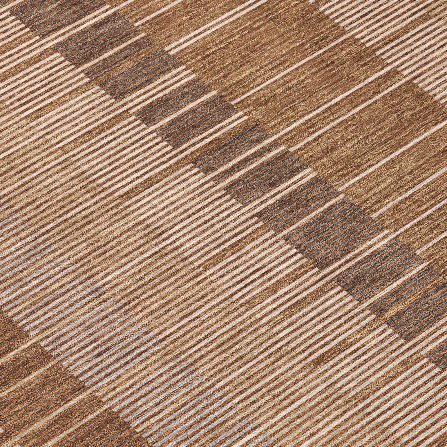 8' X 10' Orange And Brown Striped Washable Indoor Outdoor Area Rug Homeroots Outdoor
