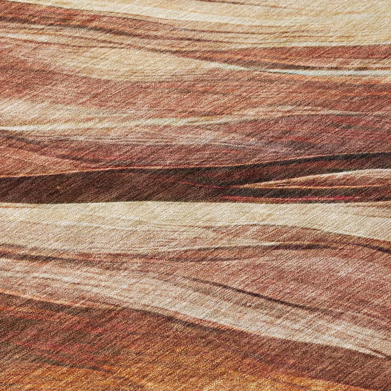 8' X 10' Orange And Burgundy Abstract Washable Indoor Outdoor Area Rug Homeroots Outdoor