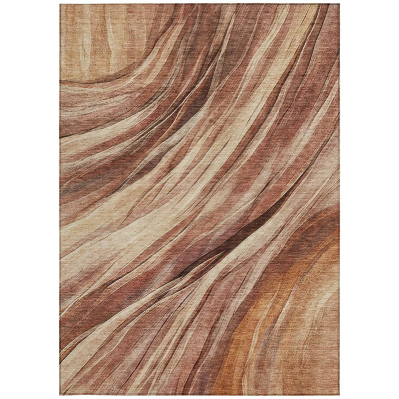 8' X 10' Orange And Burgundy Abstract Washable Indoor Outdoor Area Rug Homeroots Outdoor
