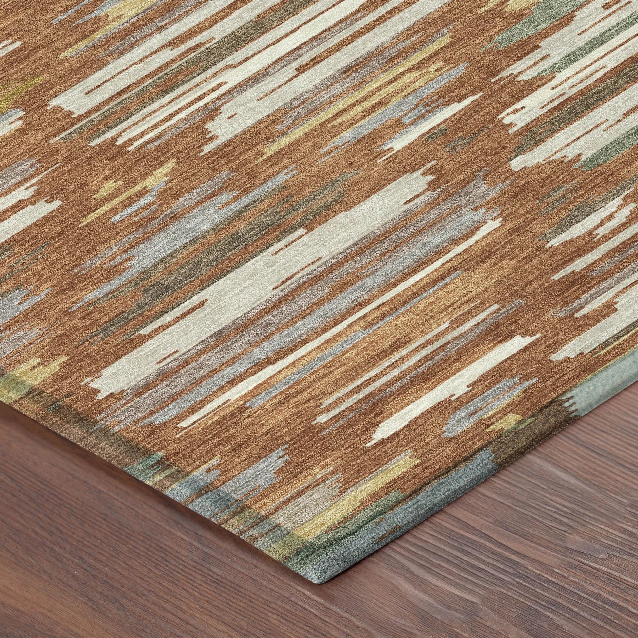 8' X 10' Orange And Charcoal Southwestern Washable Indoor Outdoor Area Rug Homeroots Outdoor