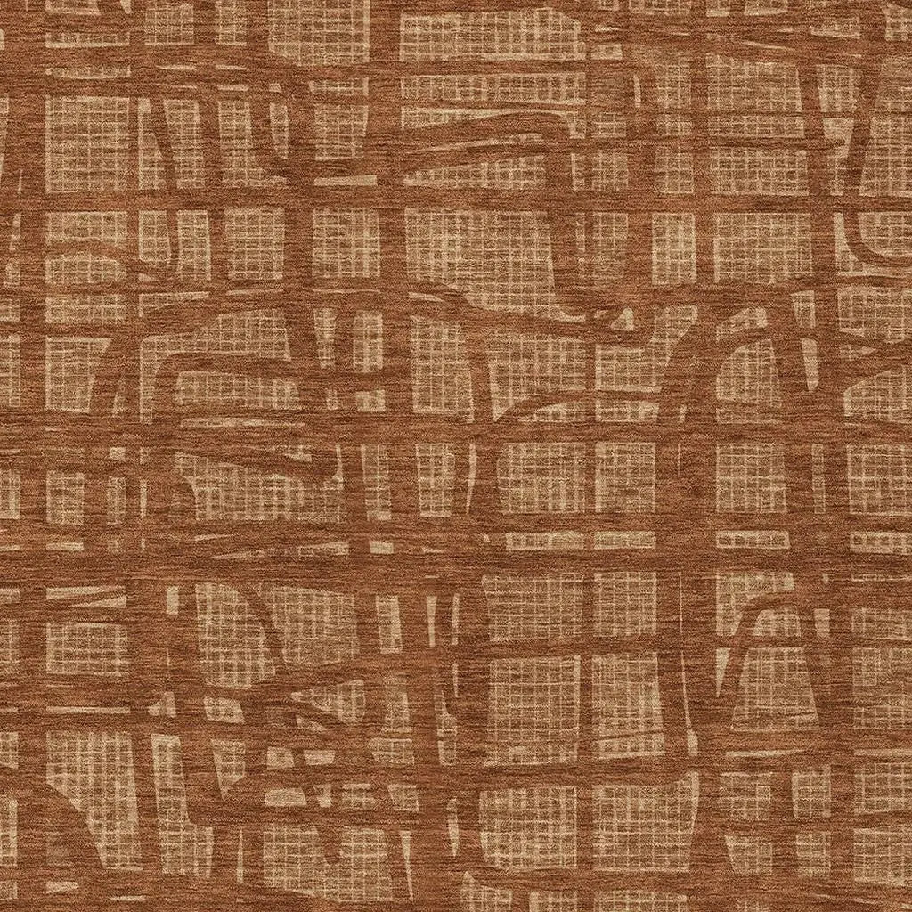 8' X 10' Orange And Copper Abstract Washable Indoor Outdoor Area Rug Homeroots Outdoor