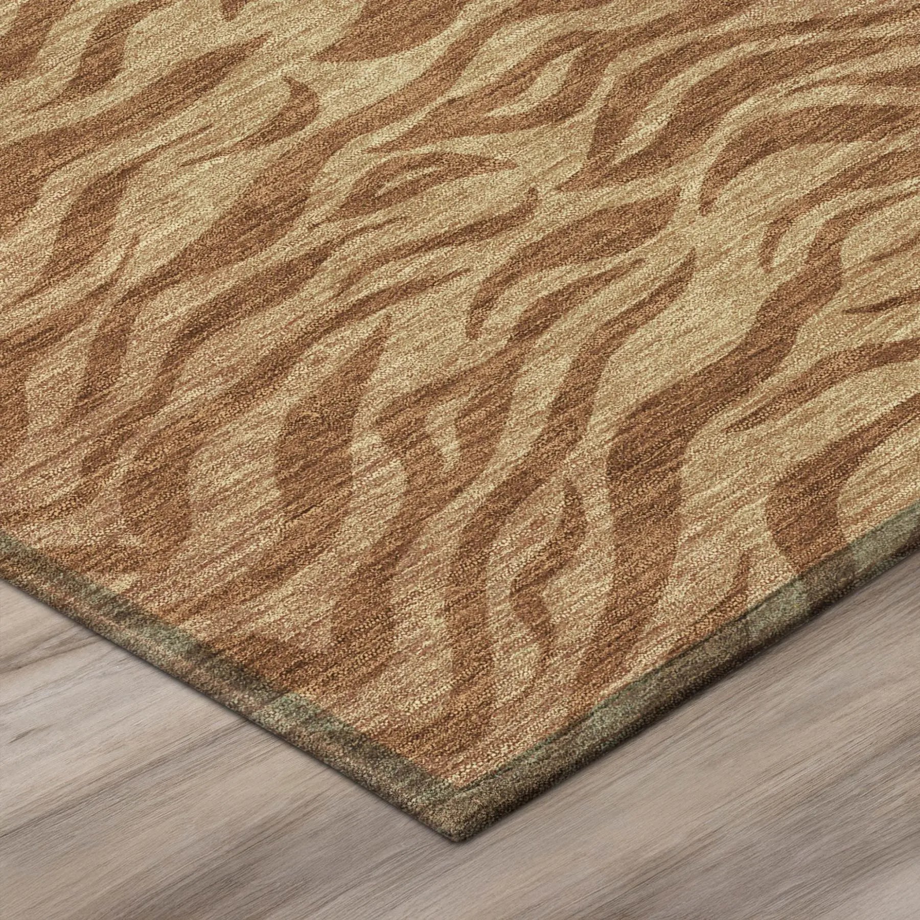 8' X 10' Orange And Copper Animal Print Washable Indoor Outdoor Area Rug Homeroots Outdoor