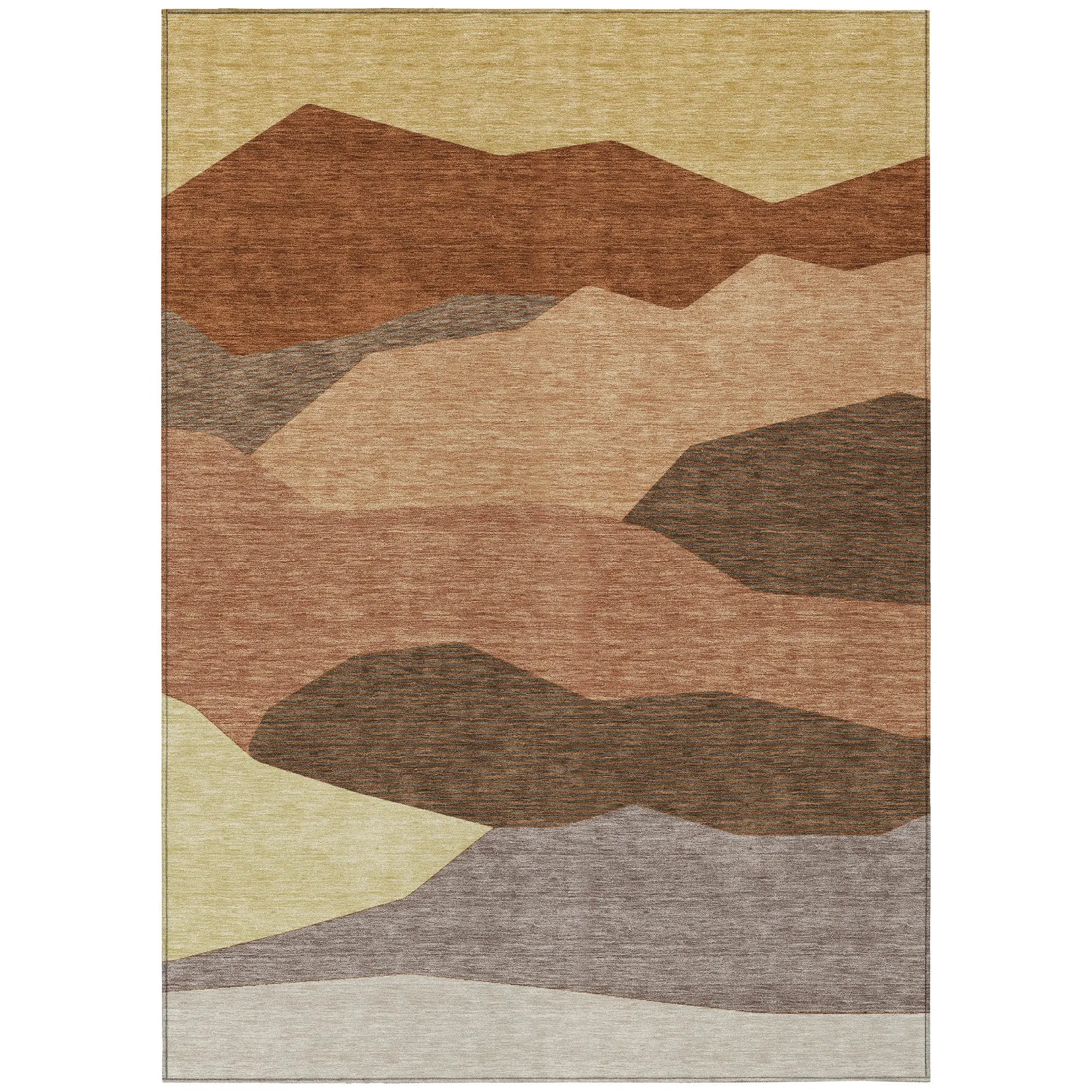 8' X 10' Orange And Copper Geometric Washable Indoor Outdoor Area Rug Homeroots Outdoor