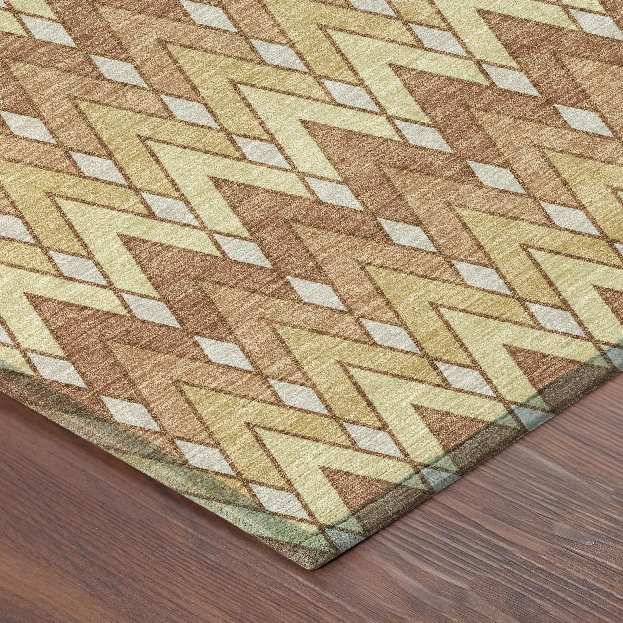 8' X 10' Orange And Copper Geometric Washable Indoor Outdoor Area Rug Homeroots Outdoor