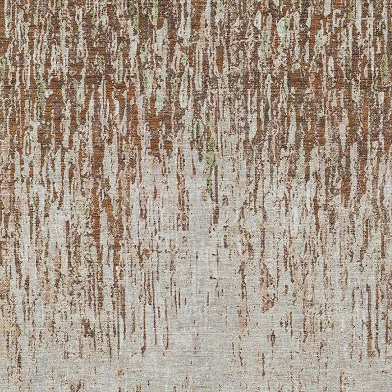 8' X 10' Orange And Copper Striped Washable Indoor Outdoor Area Rug Homeroots Outdoor