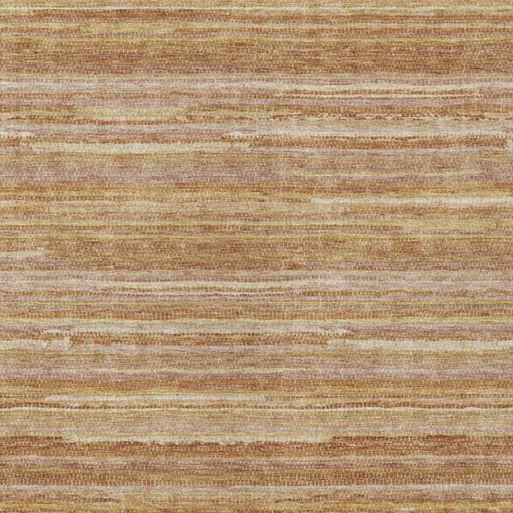 8' X 10' Orange And Copper Striped Washable Indoor Outdoor Area Rug Homeroots Outdoor