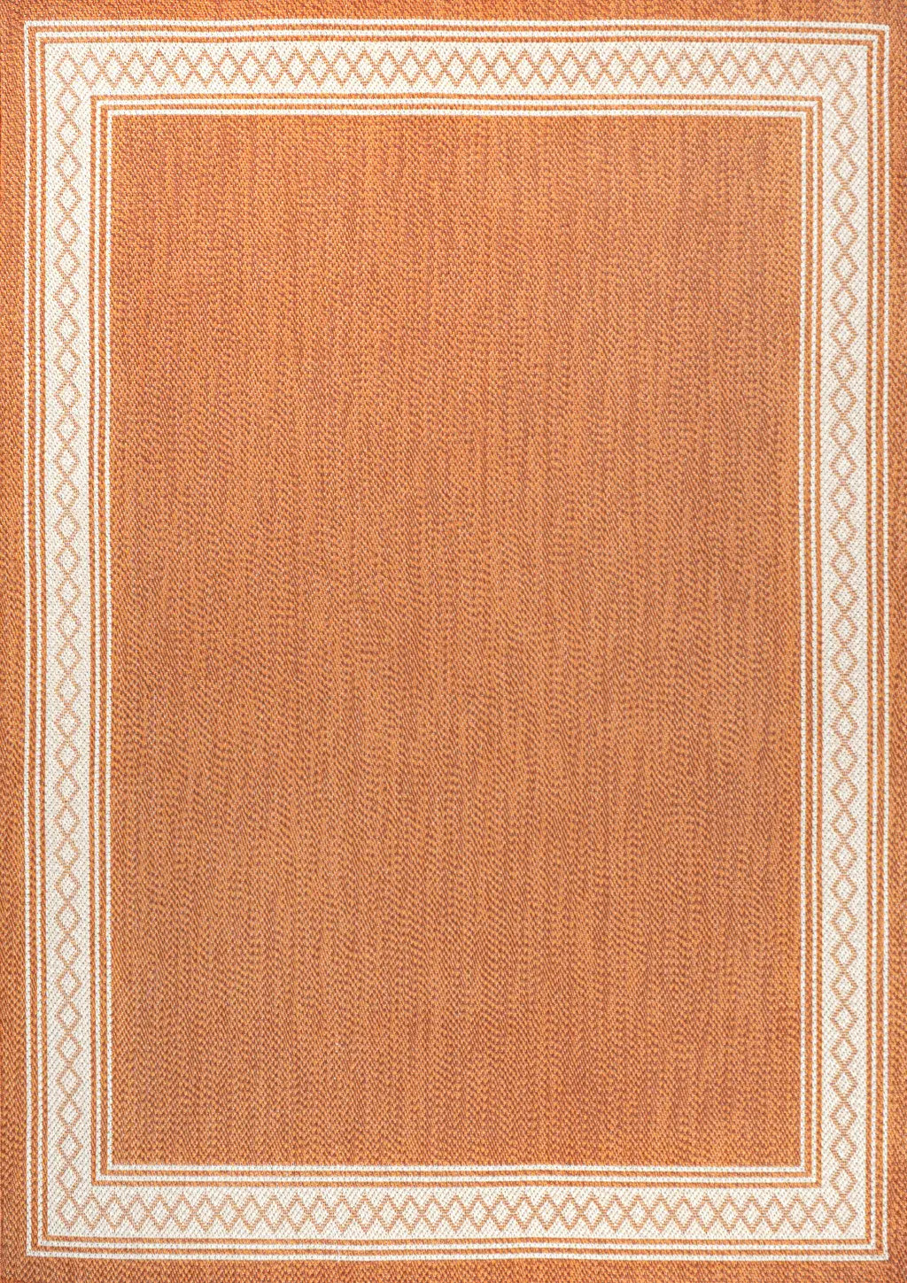 8' X 10' Orange And Cream Indoor Outdoor Area Rug Homeroots Outdoor