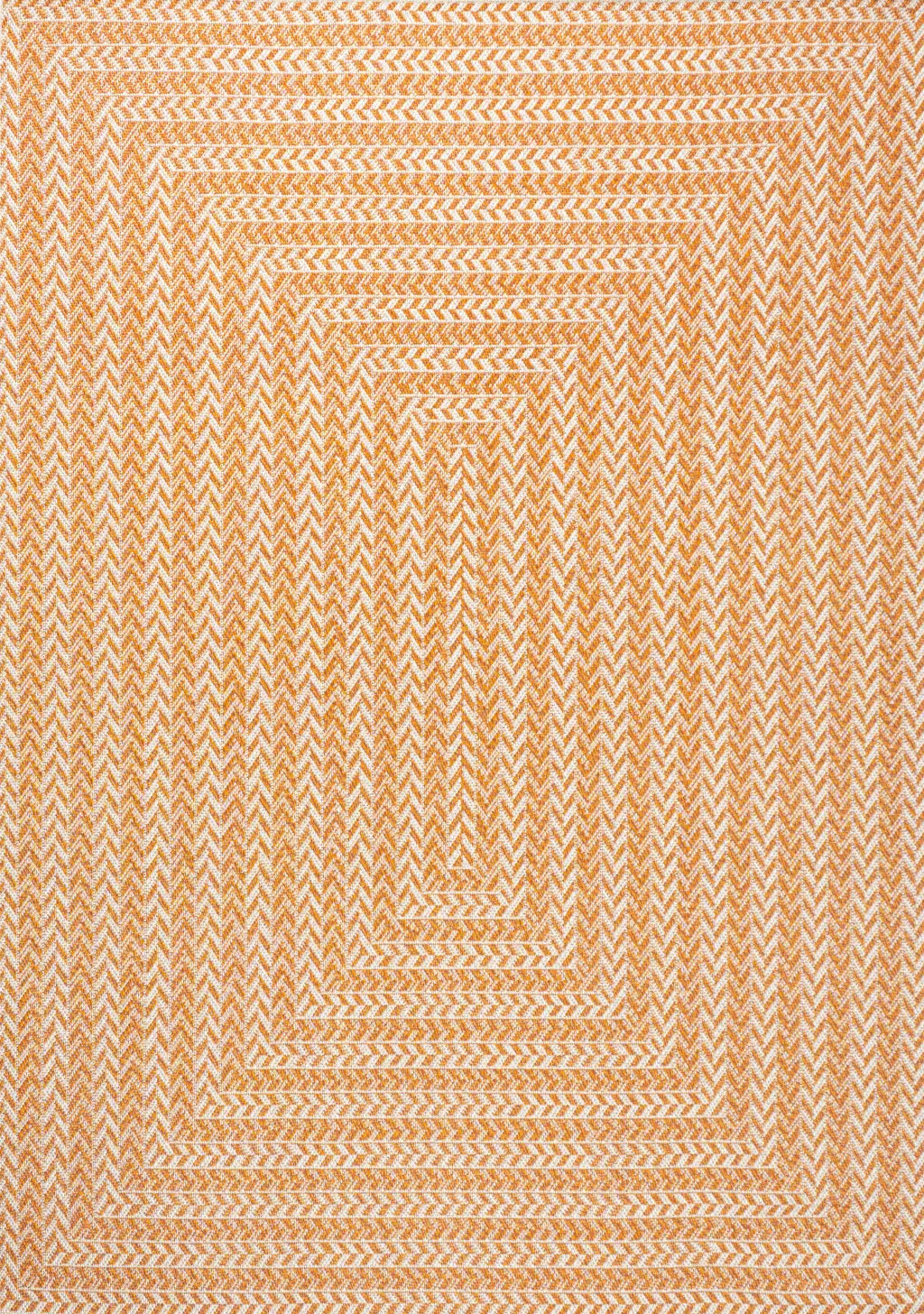 8' X 10' Orange And Cream Striped Indoor Outdoor Area Rug Homeroots Outdoor