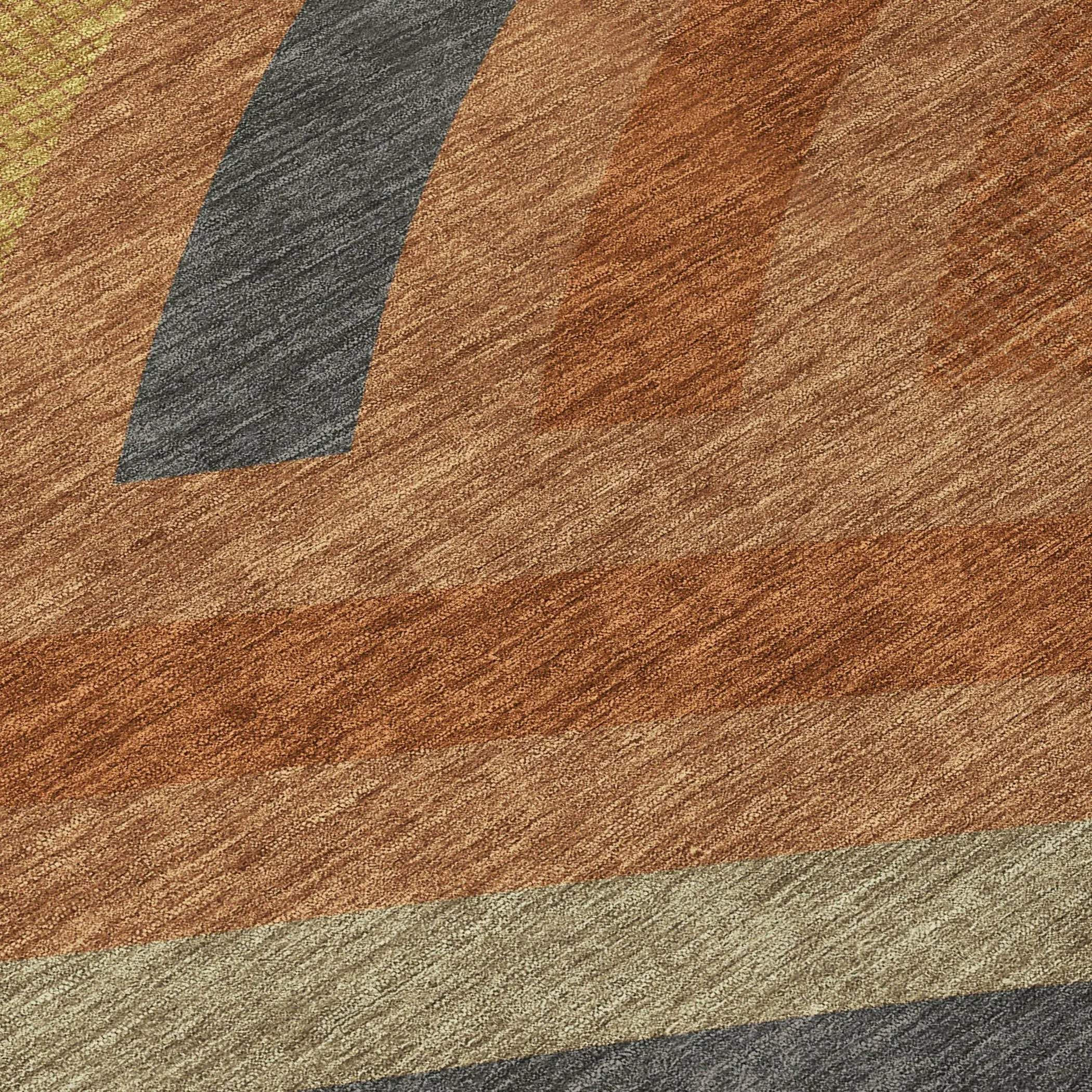 8' X 10' Orange And Gold Abstract Washable Indoor Outdoor Area Rug Homeroots Outdoor