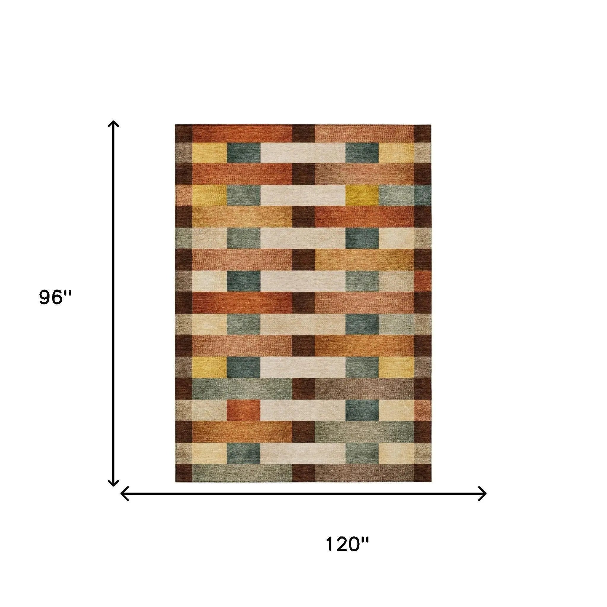 8' X 10' Orange And Gold Striped Washable Indoor Outdoor Area Rug Homeroots Outdoor