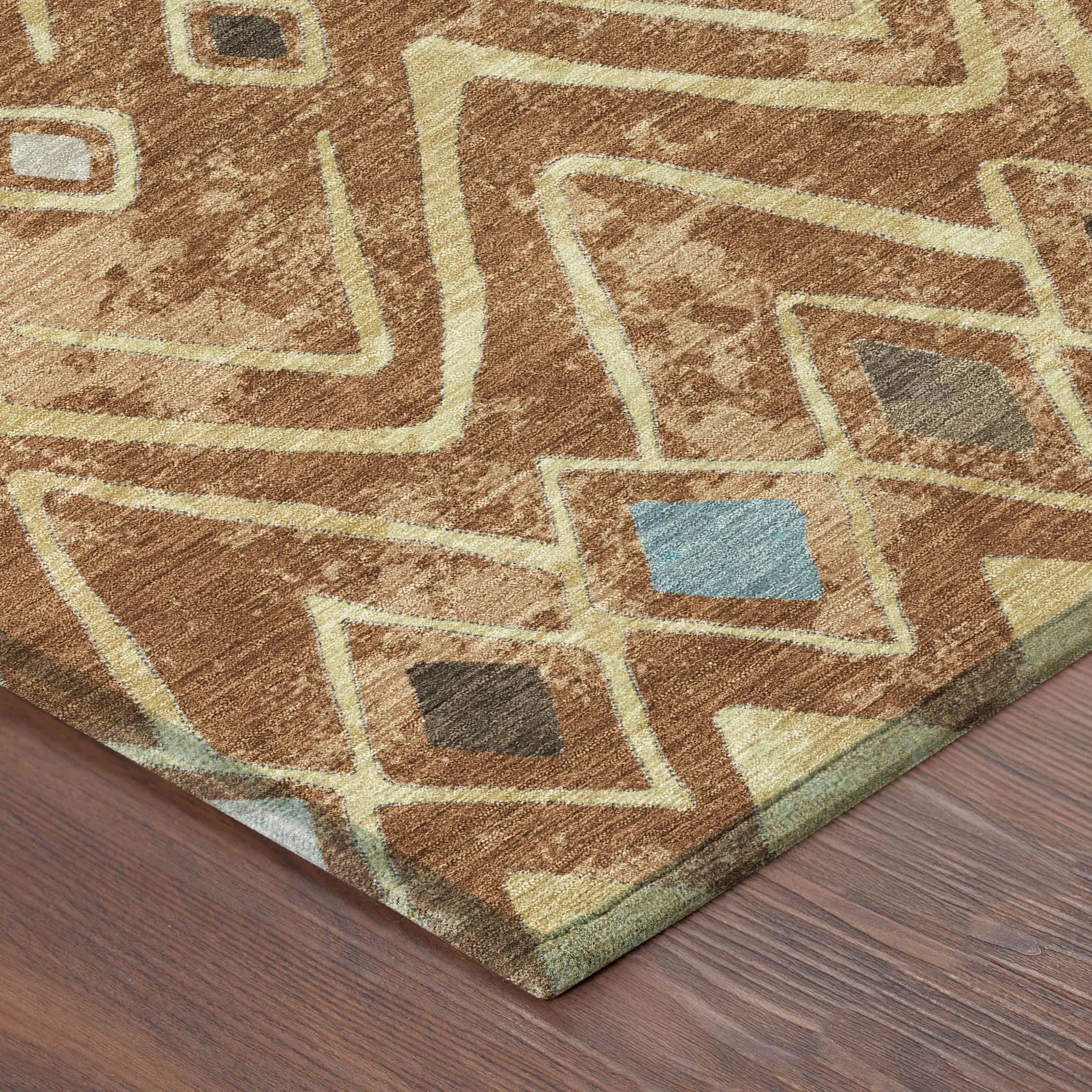 8' X 10' Orange And Graphite Geometric Washable Indoor Outdoor Area Rug Homeroots Outdoor
