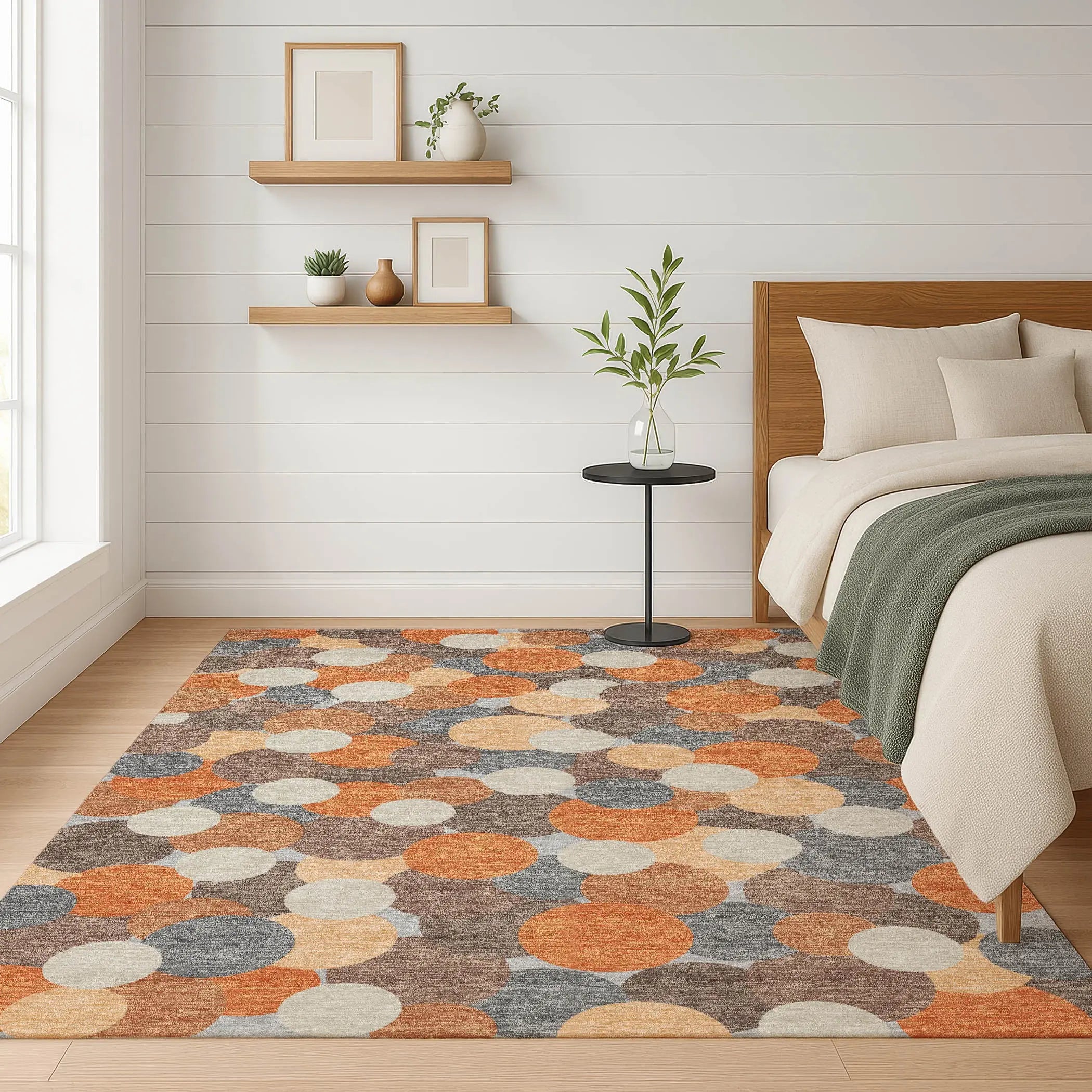 8' X 10' Orange And Gray Geometric Washable Indoor Outdoor Area Rug Homeroots Outdoor