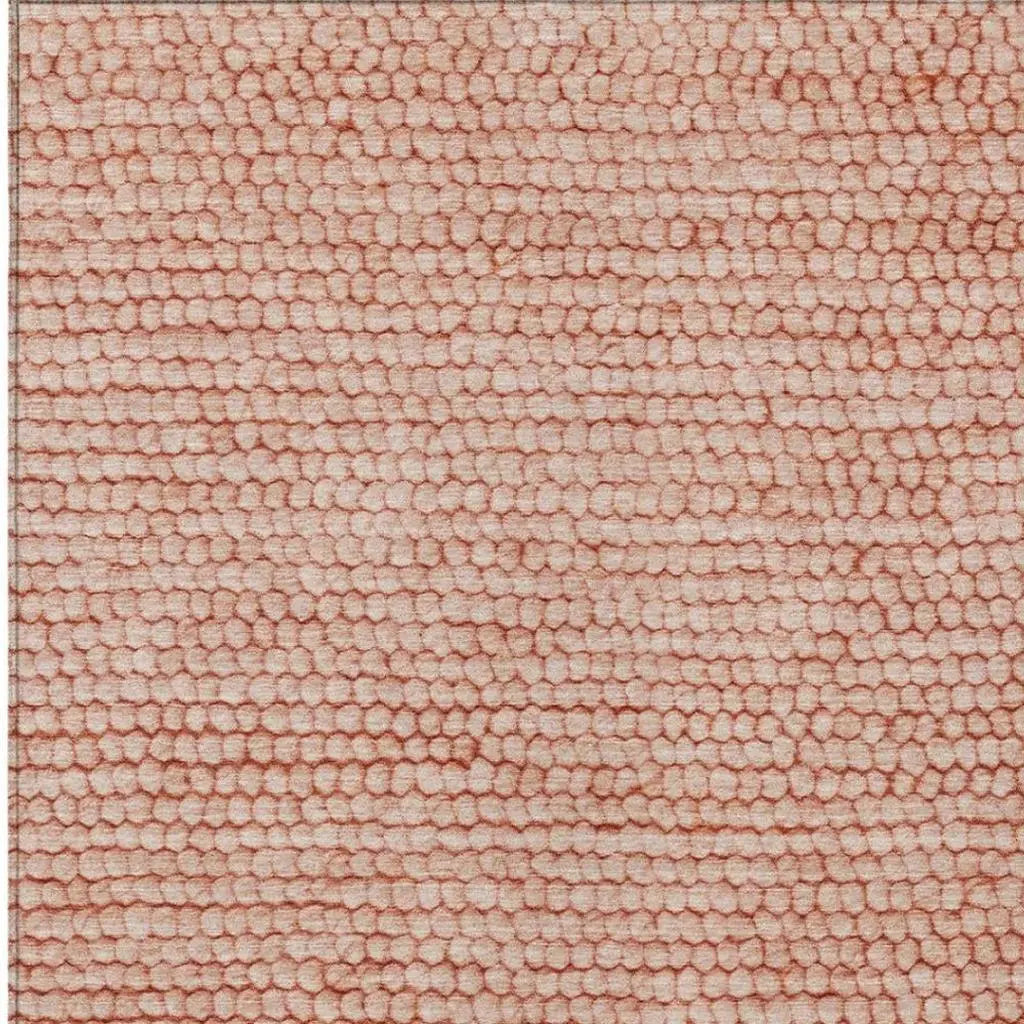 8' X 10' Orange And Salmon Striped Washable Indoor Outdoor Area Rug Homeroots Outdoor