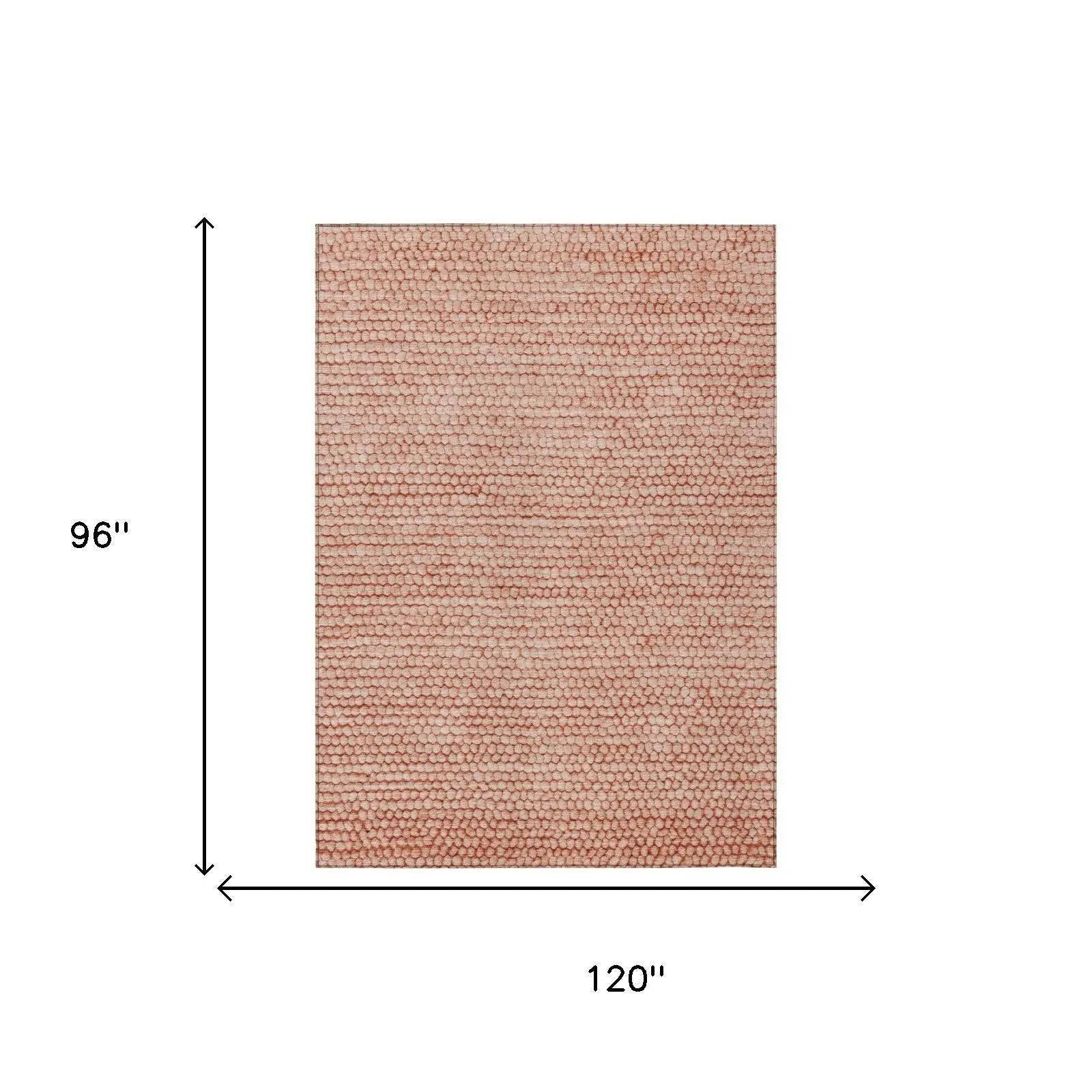 8' X 10' Orange And Salmon Striped Washable Indoor Outdoor Area Rug Homeroots Outdoor