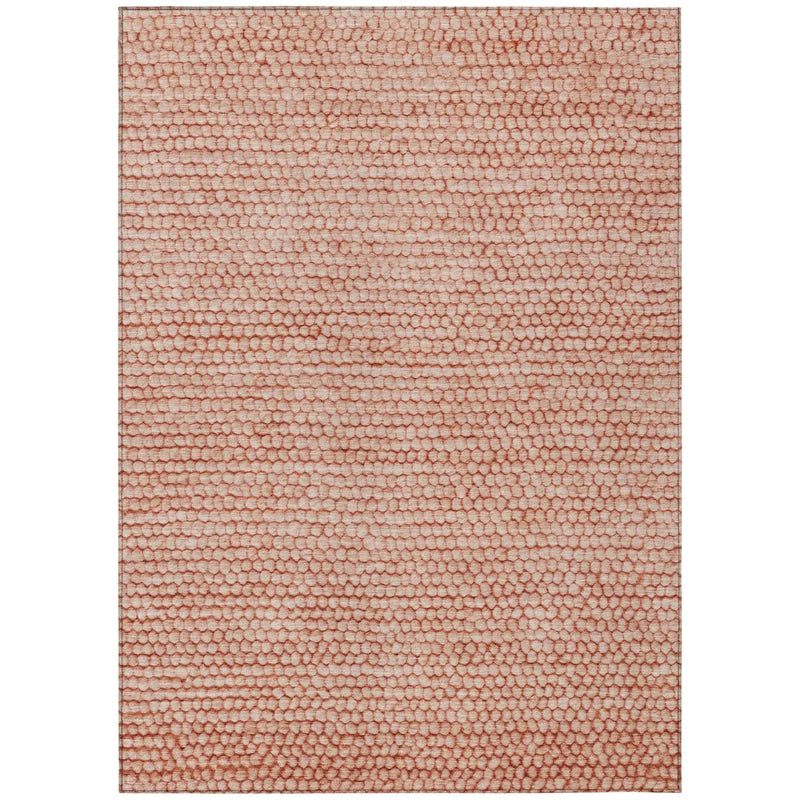 8' X 10' Orange And Salmon Striped Washable Indoor Outdoor Area Rug Homeroots Outdoor