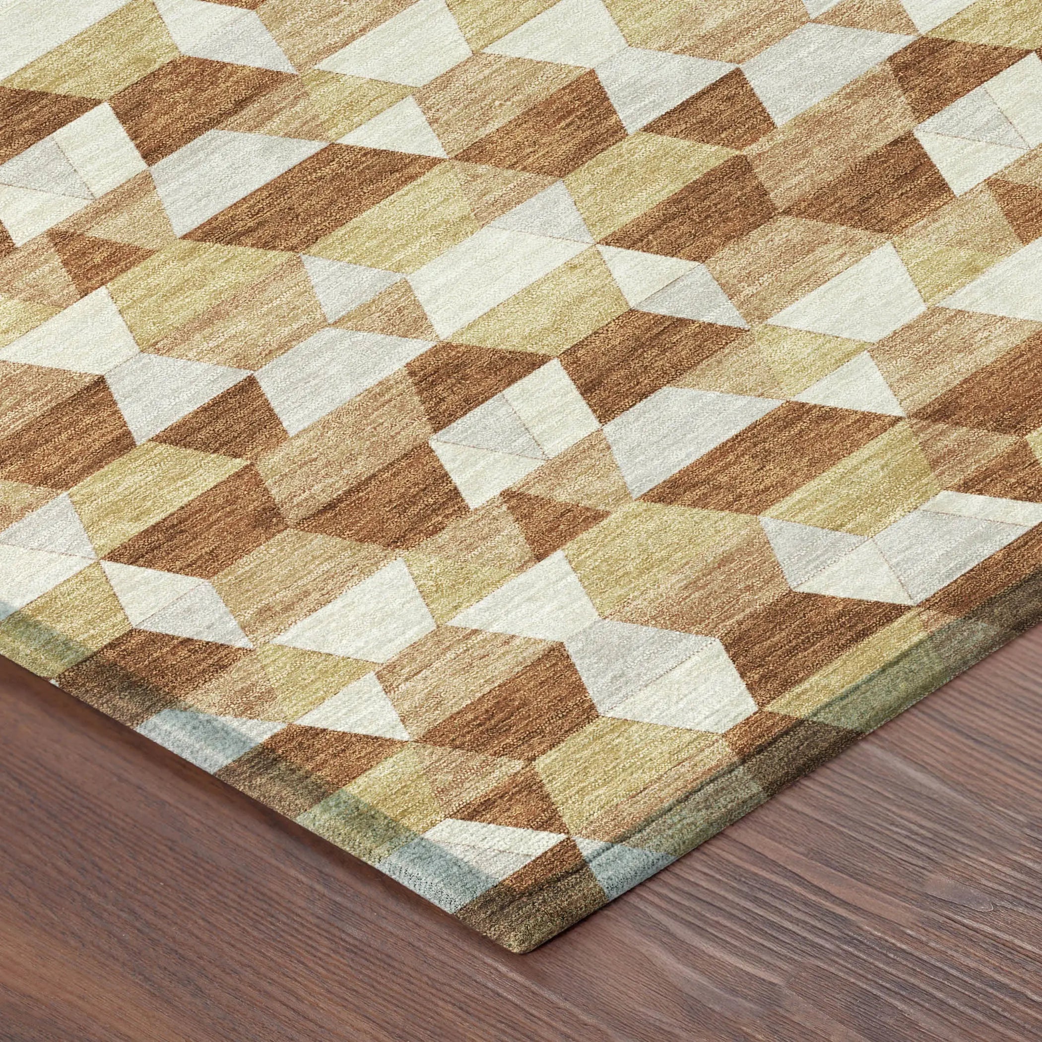 8' X 10' Orange And Silver Geometric Washable Indoor Outdoor Area Rug Homeroots Outdoor
