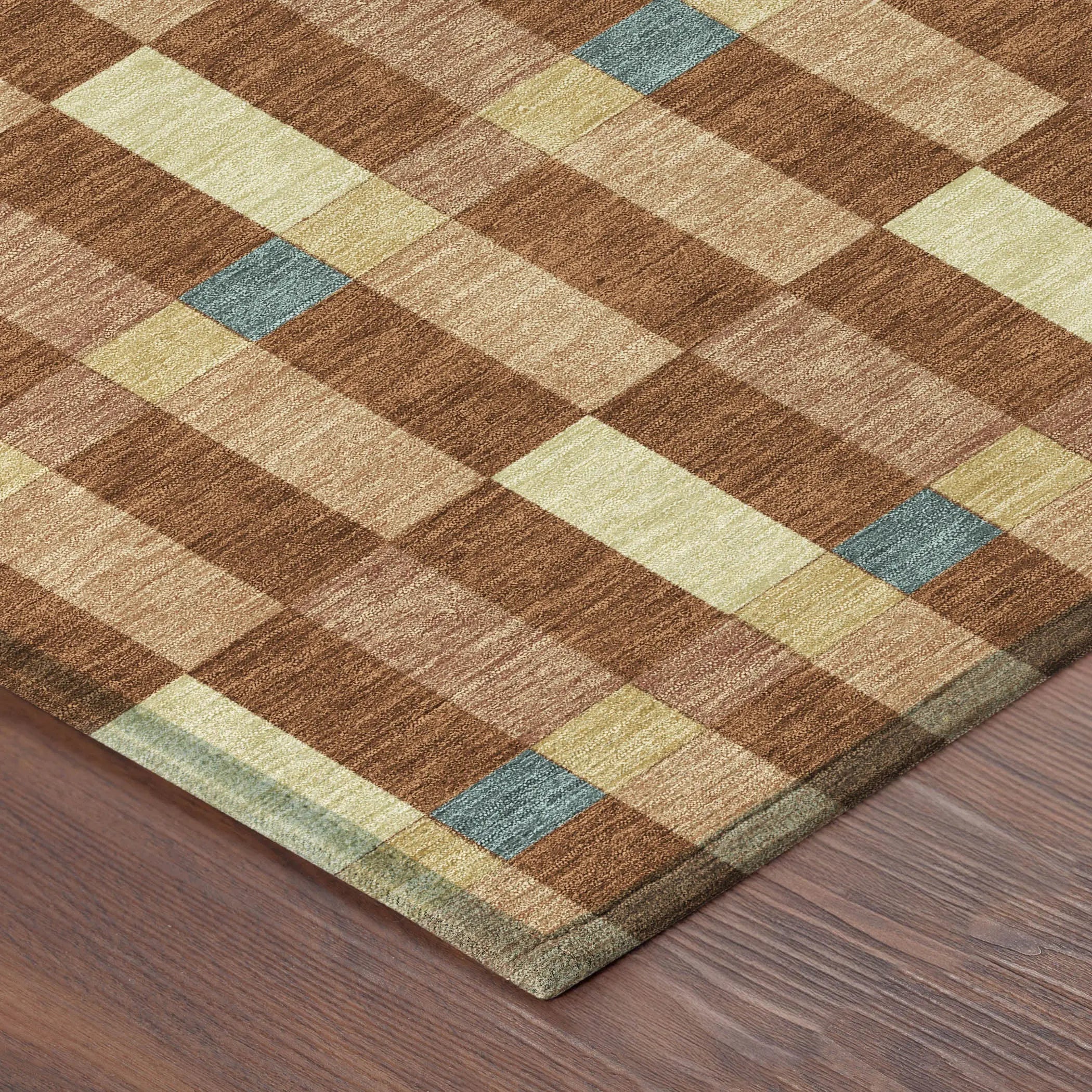 8' X 10' Orange And Teal Blue Geometric Washable Indoor Outdoor Area Rug Homeroots Outdoor