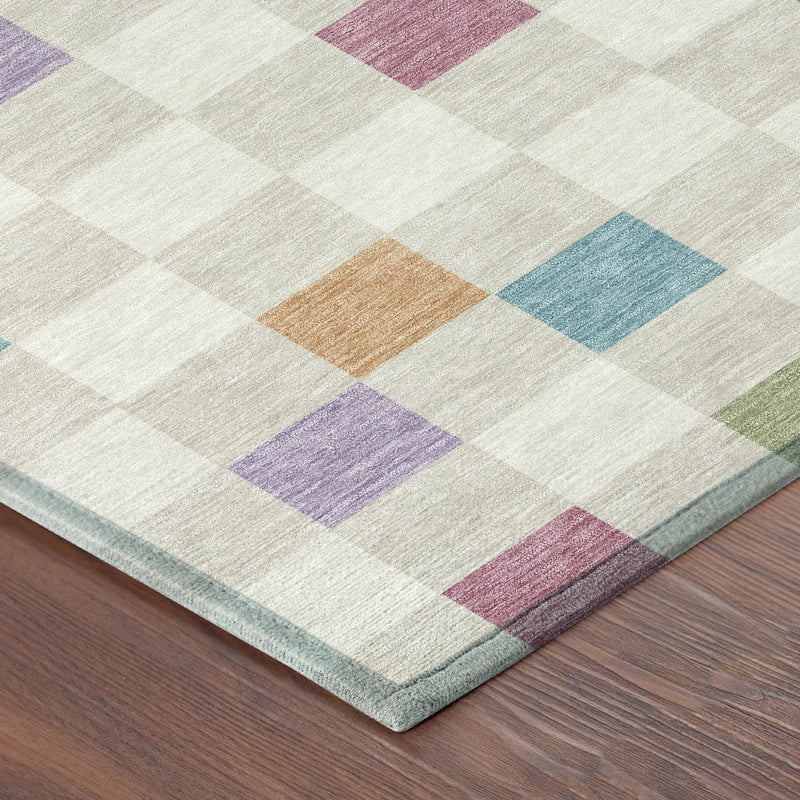 8' X 10' Pearl And Ivory Geometric Washable Indoor Outdoor Area Rug Homeroots Outdoor