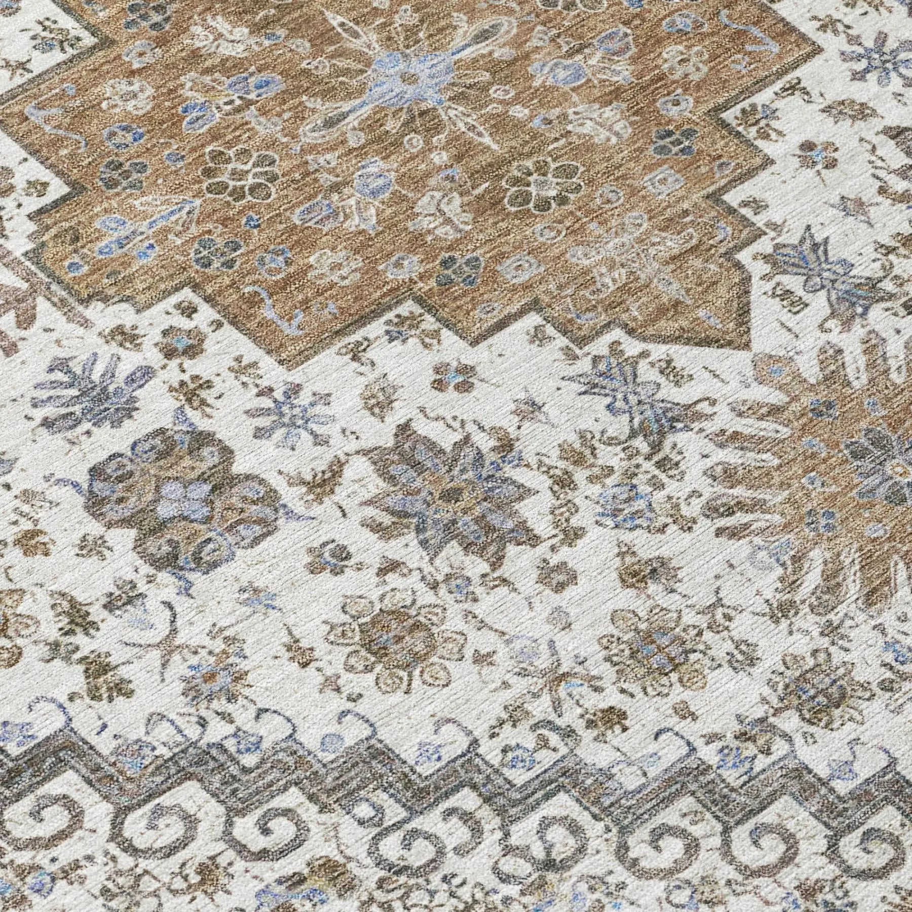 8' X 10' Pearl And Ivory Oriental Washable Indoor Outdoor Area Rug Homeroots Outdoor