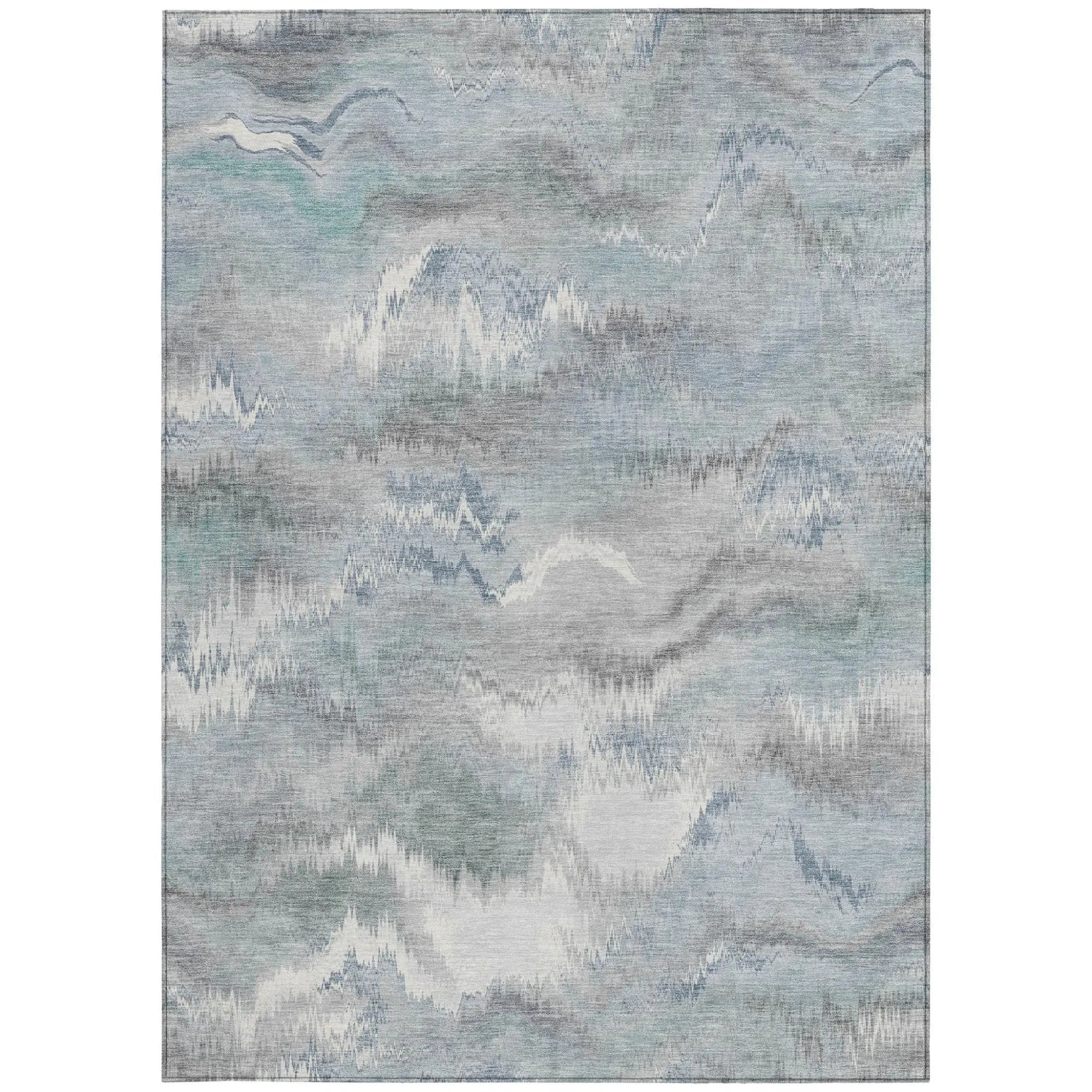 8' X 10' Pewter And Gray Abstract Washable Indoor Outdoor Area Rug Homeroots Outdoor