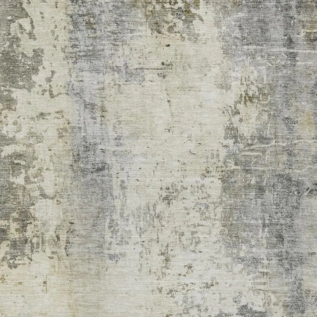 8' X 10' Pewter And Gray Abstract Washable Indoor Outdoor Area Rug Homeroots Outdoor