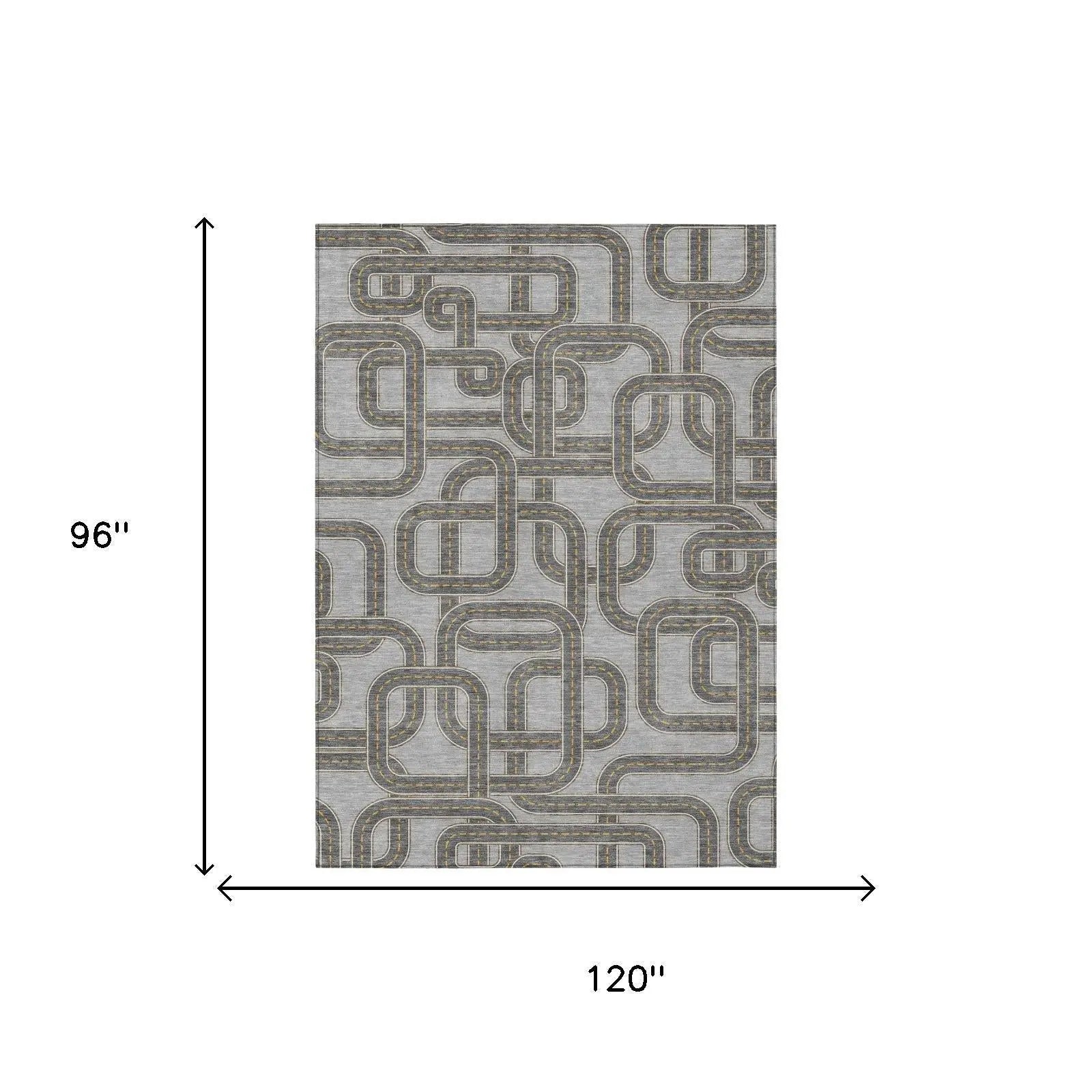 8' X 10' Pewter And Gray Geometric Washable Indoor Outdoor Area Rug Homeroots Outdoor