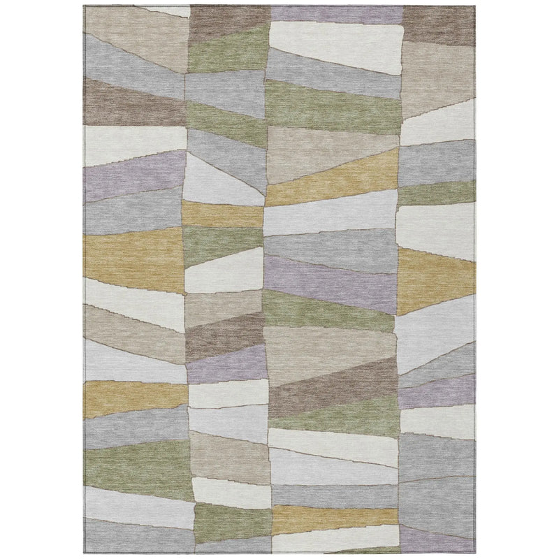 8' X 10' Pewter And Gray Geometric Washable Indoor Outdoor Area Rug Homeroots Outdoor