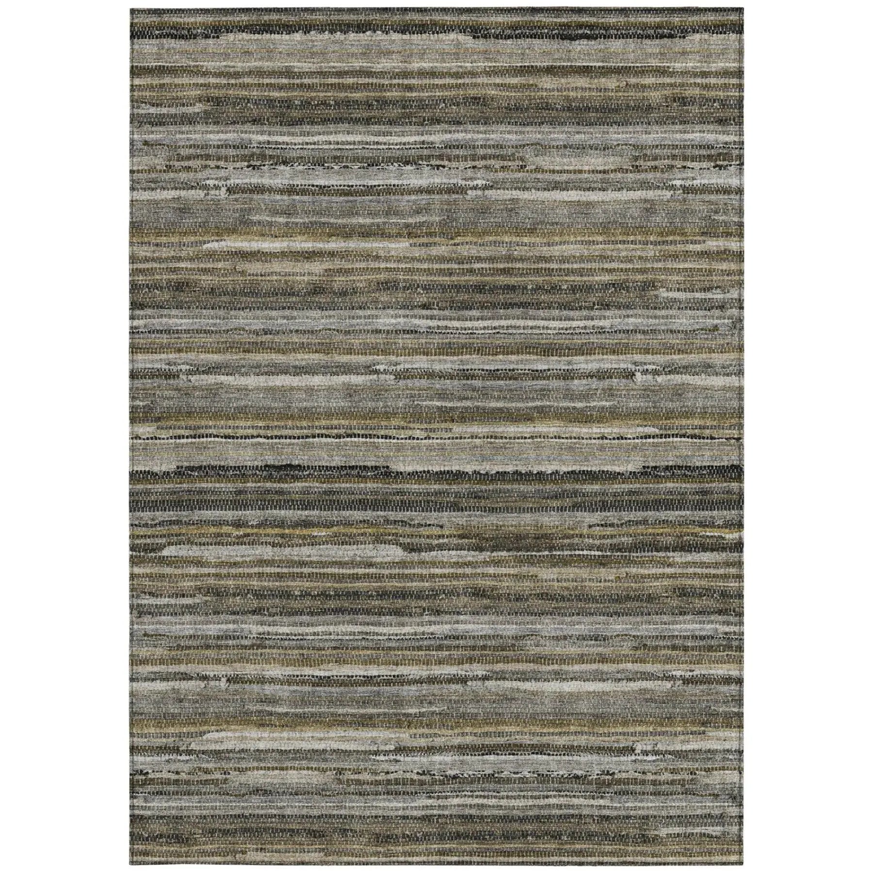 8' X 10' Pewter And Gray Striped Washable Indoor Outdoor Area Rug Homeroots Outdoor
