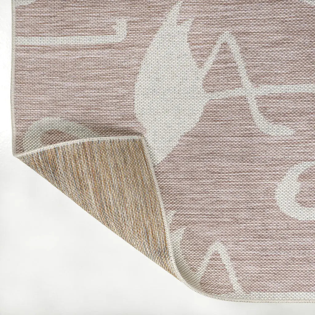 8' X 10' Pink And Cream Animal Print Indoor Outdoor Area Rug Homeroots Outdoor