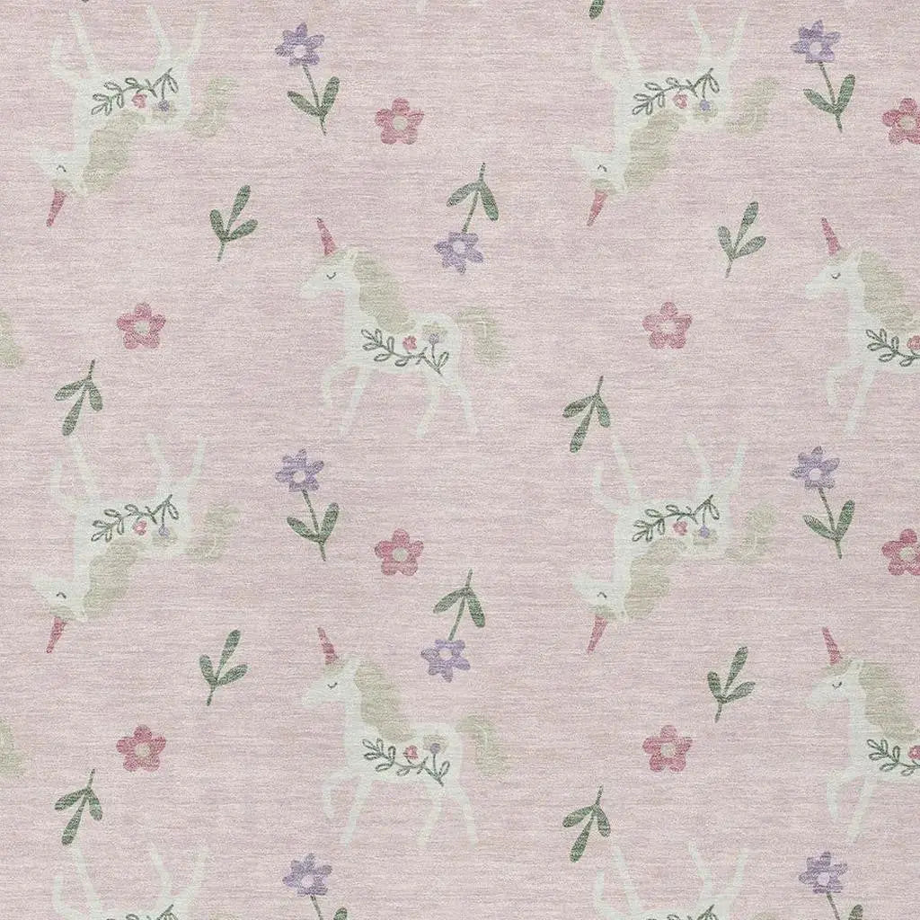 8' X 10' Pink And Ivory Floral Washable Indoor Outdoor Area Rug Homeroots Outdoor