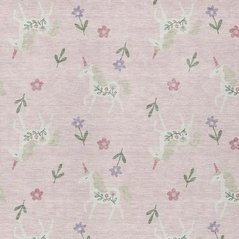 8' X 10' Pink And Ivory Floral Washable Indoor Outdoor Area Rug Homeroots Outdoor