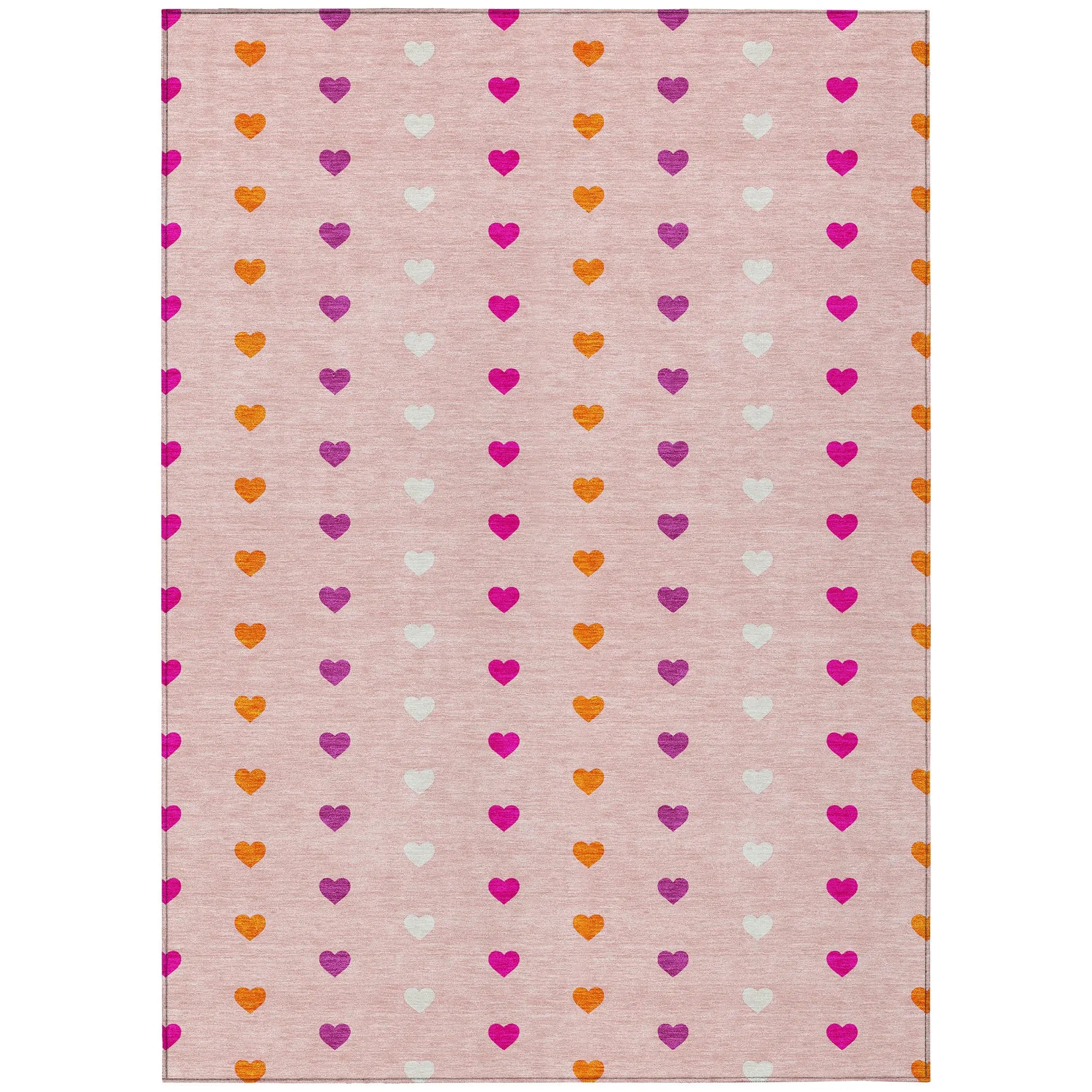 8' X 10' Pink And Ivory Geometric Washable Indoor Outdoor Area Rug Homeroots Outdoor