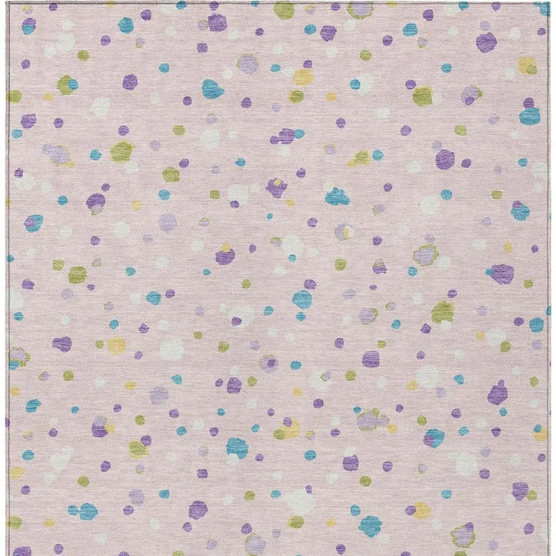 8' X 10' Pink And Ivory Geometric Washable Indoor Outdoor Area Rug Homeroots Outdoor