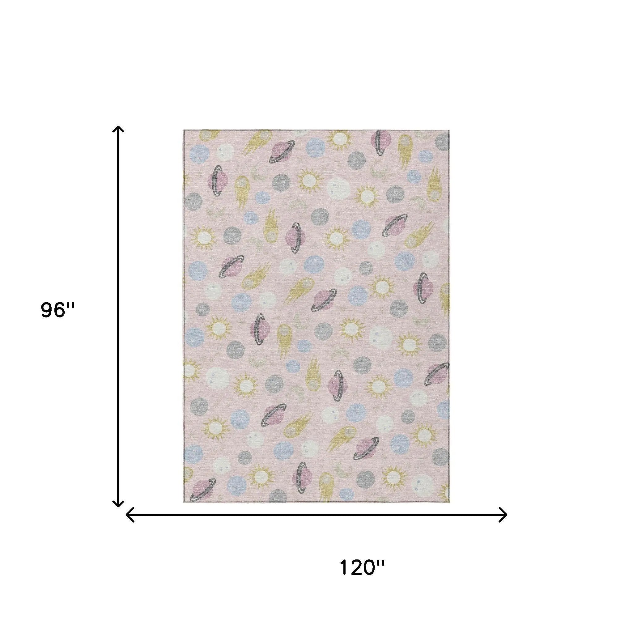 8' X 10' Pink And Ivory Geometric Washable Indoor Outdoor Area Rug Homeroots Outdoor