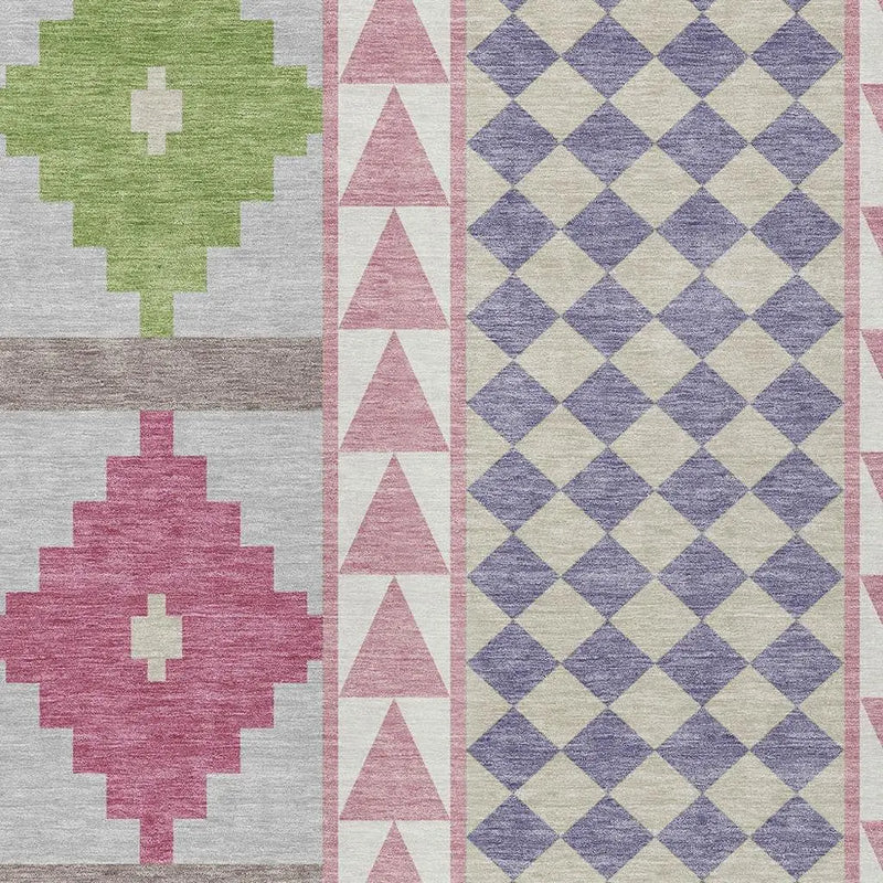 8' X 10' Pink And Ivory Southwestern Washable Indoor Outdoor Area Rug Homeroots Outdoor