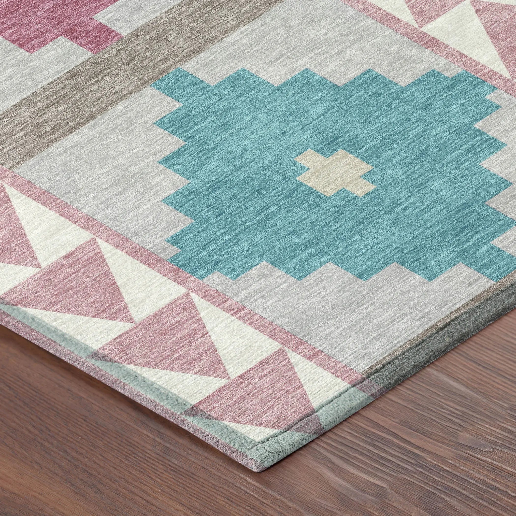8' X 10' Pink And Ivory Southwestern Washable Indoor Outdoor Area Rug Homeroots Outdoor