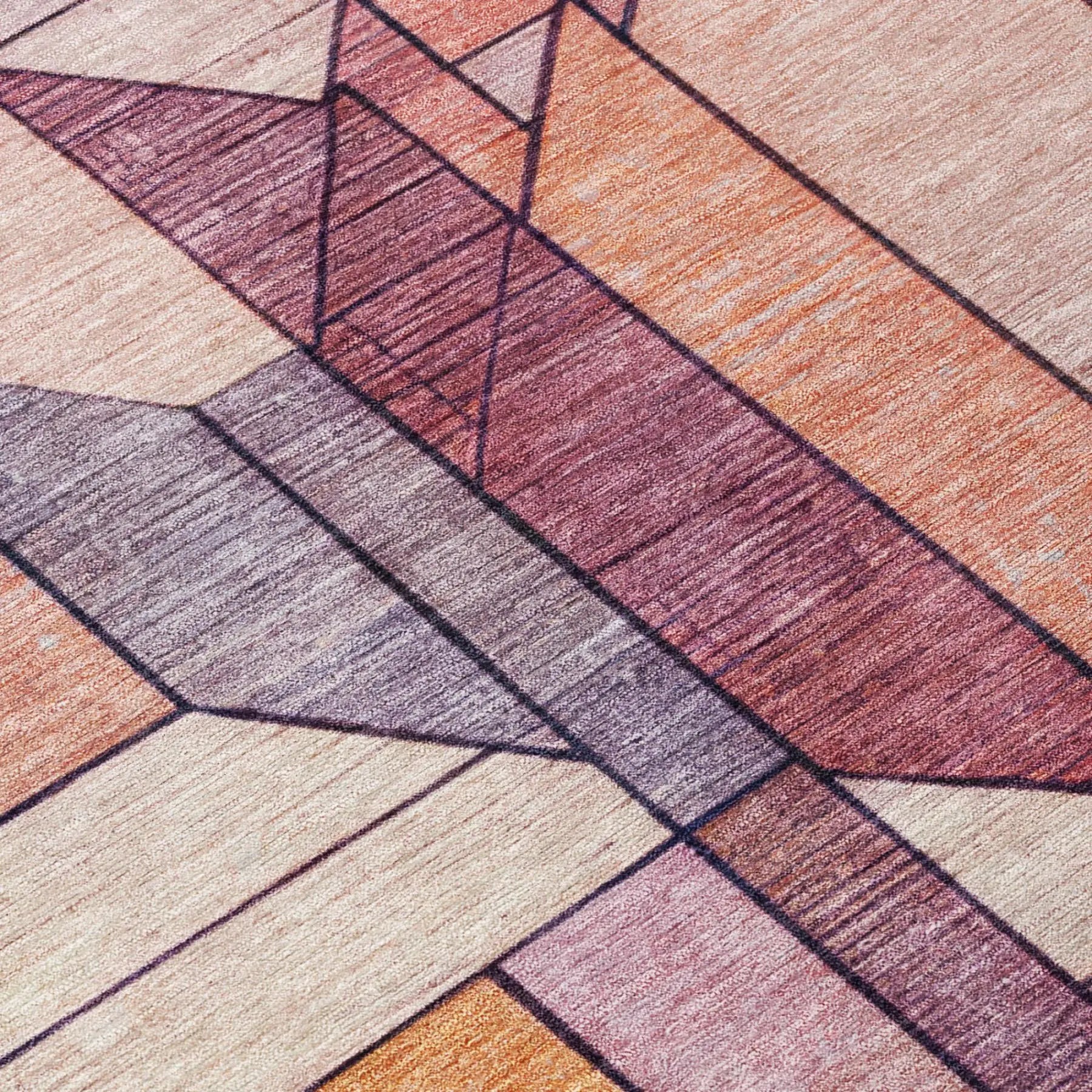 8' X 10' Pink And Mauve Geometric Washable Indoor Outdoor Area Rug Homeroots Outdoor