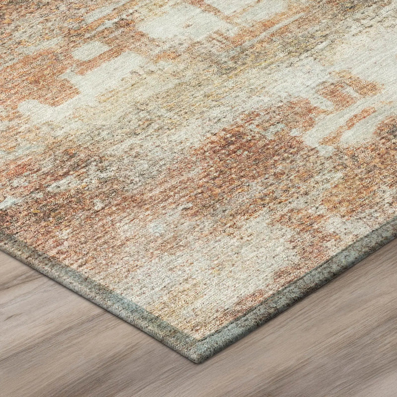8' X 10' Pink And Tan Abstract Washable Indoor Outdoor Area Rug Homeroots Outdoor